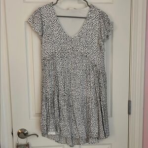 Elegant Black and White Polka Dot Dress